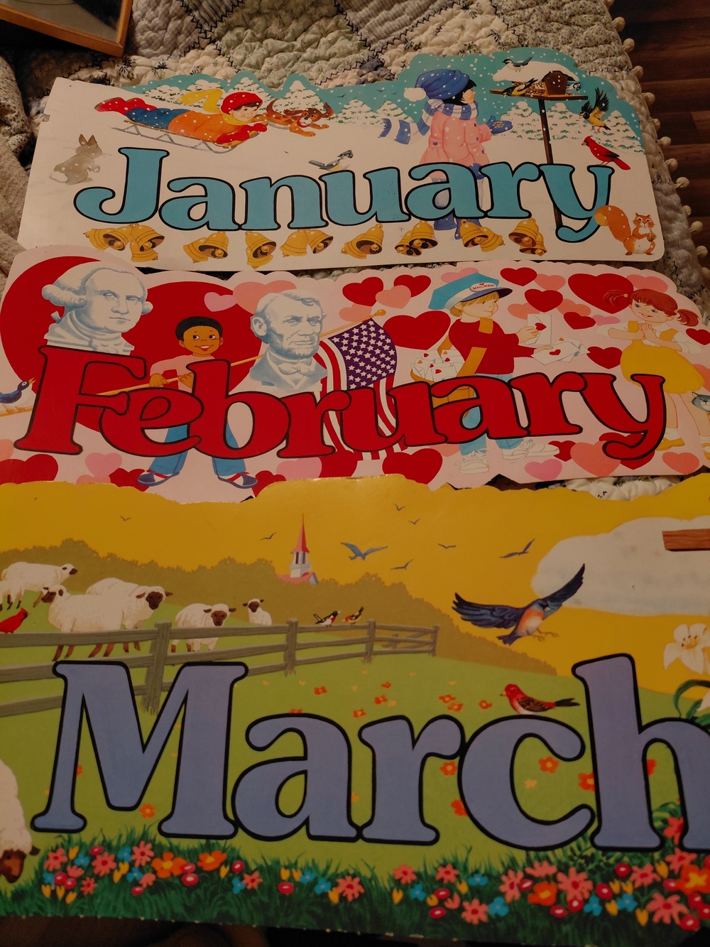 Vintage Wall Calendar Months Art Print - Multicolor